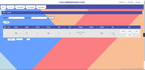 Spring Boot大学生心理健康管理系统的设计与实现