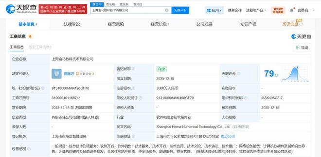 盒马在上海成立数科技术公司，3000万加码软硬件研发